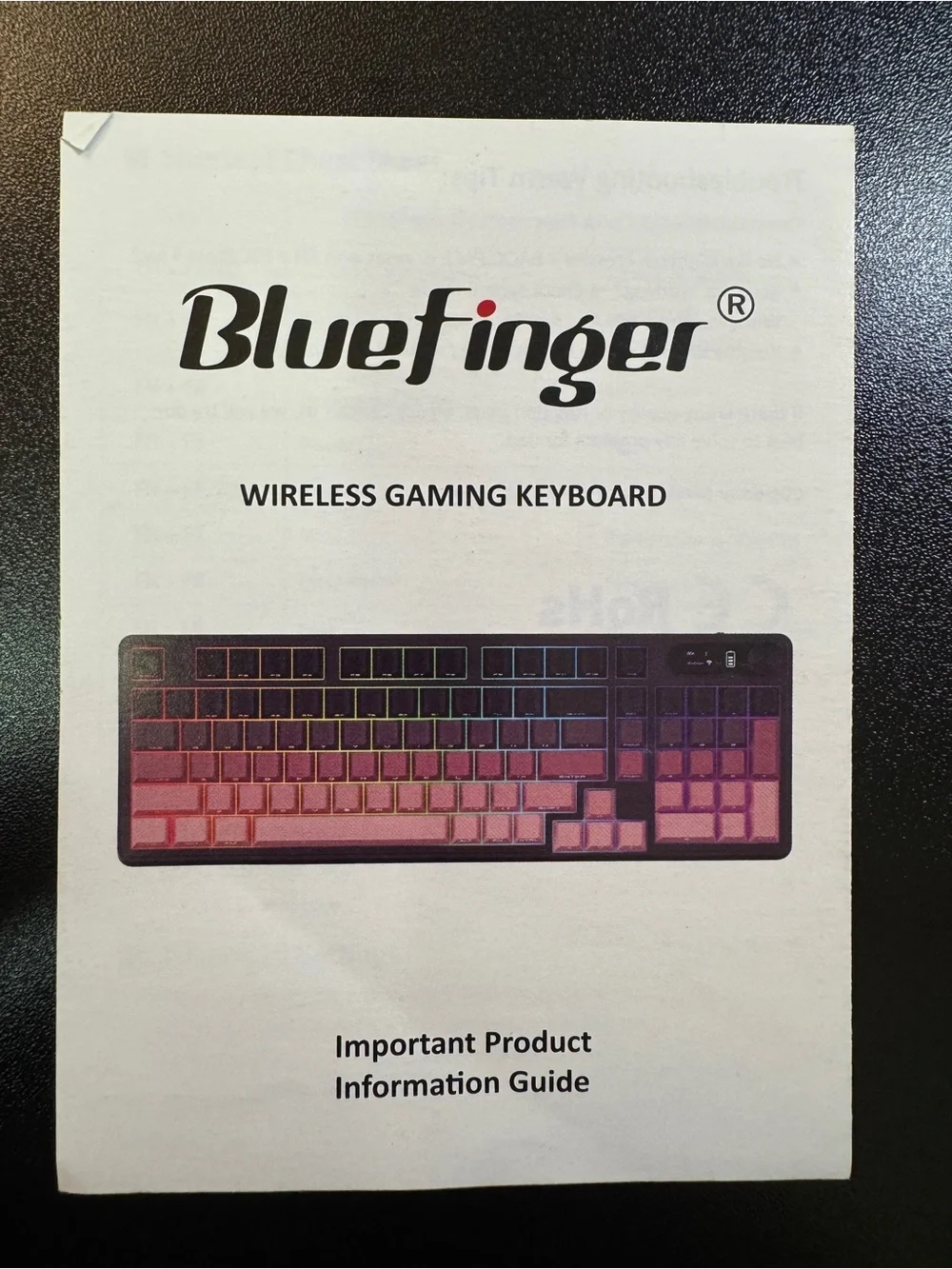 BlueFinger Wireless Gaming Keyboard 98 Key RGB Tri-Mode w/ Knob & Screen